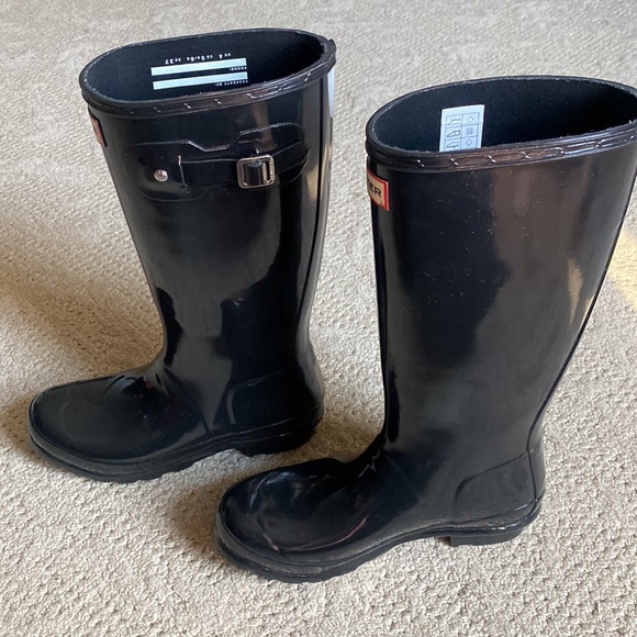 Hunter Original Tall Gloss Rain Boots Size 6 - Picture 5 of 8